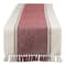 DII® 72" Redwood Striped Fringe Ribbed Table Runner